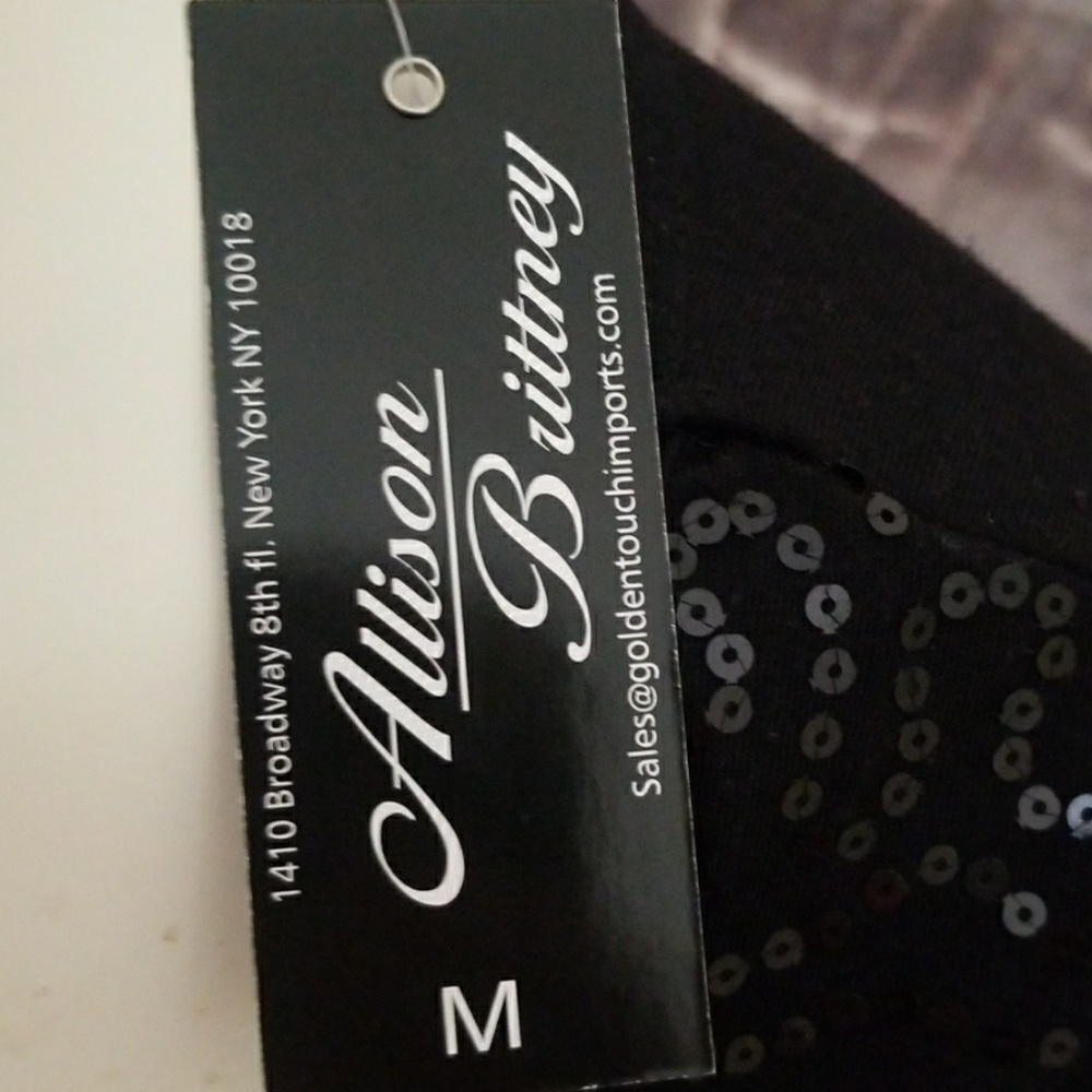 Allison Brittney Black Sequin Tee - Picture 4 of 5